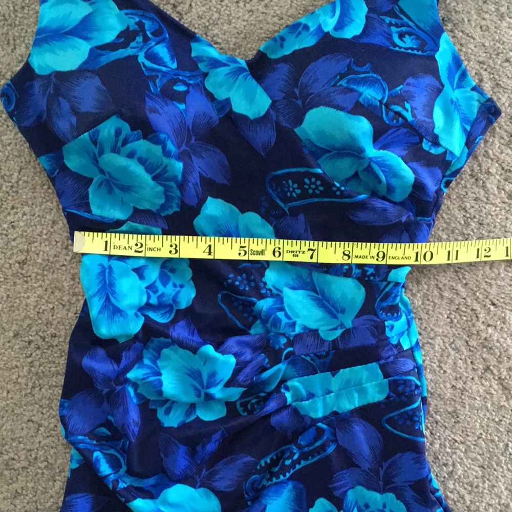 Vintage LE COVE One Piece Blue Swimsuit Size 10 - Picture 4 of 11